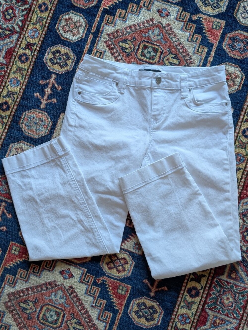 White House Black Market Blanco Brand White Cotton Denim Capri Pants - Picture 3 of 6